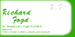 richard fogd business card